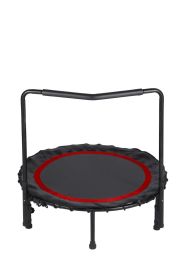 36" Foldable Mini Trampoline,Fitness Trampoline with Adjustable Handrail and Safety Pad,Indoor/Outdoor Exercise Rebound Trampoline for Kids