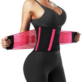 Waist Trainer Belt for Women;  Waist Cincher Trimmer;  Slimming Body Shaper Belt (Color: Red)