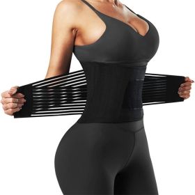 Waist Trainer Belt for Women;  Waist Cincher Trimmer;  Slimming Body Shaper Belt (Color: Black)