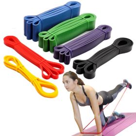 Elastic Resistance Band; Exercise Expander Stretch Fitness Rubber Band; Pull Up Assist Bands For Training Pilates Home Gym Workout (Color: Purple)