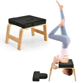 Sports Recreation Balance Training Yoga Inversion Headstand Bench (Color: Black B)