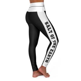 High Waisted Yoga Leggings, Black And White Salt Of The Earth Beating Heart Sports Pants (size: 2XL)