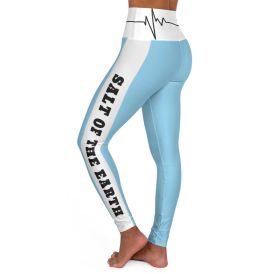 High Waisted Yoga Leggings, Baby Blue Salt Of The Earth Matthew 5:13 Beating Heart Sports Pants (size: XL)