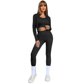 Sleeveless Sports Suit Women (Color: Black)