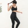 Women's Solid Color Lace Camisole Slim Yoga Trousers Sports Suit