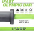 IFAST Olympic Barbell Bar 4FT Solid Chrome Barbell with Bearing, 7.2FT Home Gym 2" Weightlifting Bar, 400lbs/1200lbs Weight Capacity