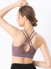 Breathable Mesh Wire-free Sports Bra, Stretchy High Impact Yoga Fitness Gym Cropped Top, Women's Activewear